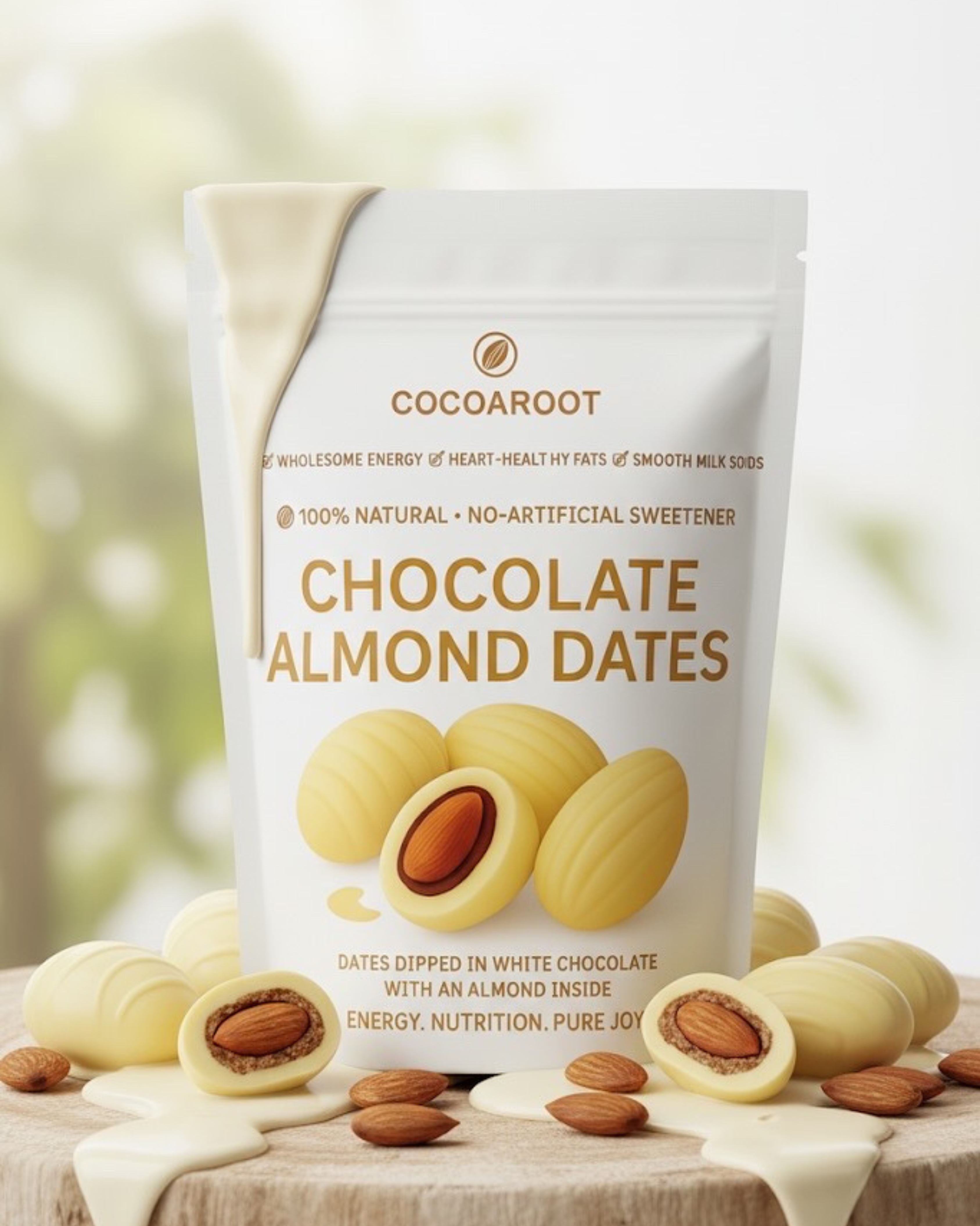 Cocoaroot White Chocolate Almond Dates